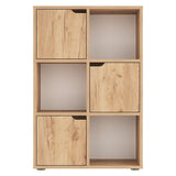 Biblioteca Bookel, Alb, 60x28x89 cm - Stejar