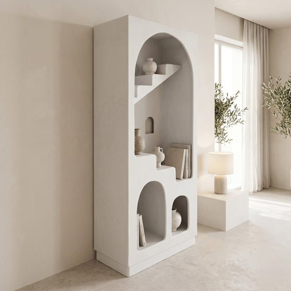 Biblioteca Boolten, MDF, Alb, 80x38x190 cm