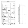 Biblioteca Boteca pentru 10 persoane, Alb, 75x22x124 cm, perspectiva suplimentara
