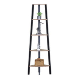 Biblioteca Corner bookcase Arvia, Metal, Stejar, 54x38x161 cm