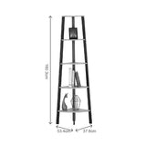 Biblioteca Corner bookcase Arvia, Metal, Stejar, 54x38x161 cm