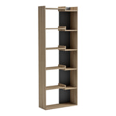 Biblioteca Corpus, Sonoma-Antracit, 61x22x162 cm, vedere frontală, PAL melaminat, pentru living