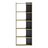Biblioteca Corpus, Sonoma-Antracit, 61x22x162 cm, vedere laterală, PAL melaminat, pentru living
