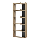 Biblioteca Corpus, Sonoma-Antracit, 61x22x162 cm, detaliu finisaj, PAL melaminat, pentru living