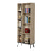 Biblioteca cu functie de depozitare Zezan, Sonoma-Gri Închis, 76x30x200 cm