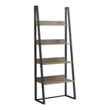 Bibliotecă cu rafturi Alfa, Stil Modern, Metal Negru și Lemn, Sonoma, 75x36x185 cm - SONOMA - BLACK