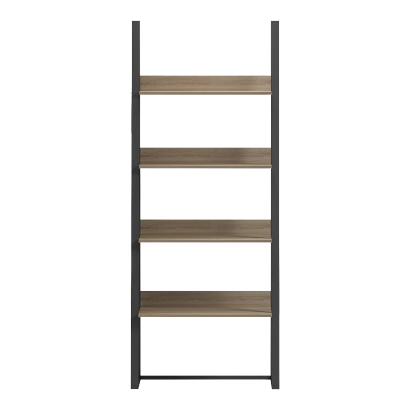 Bibliotecă cu rafturi Alfa, Stil Modern, Metal Negru și Lemn, Sonoma, 75x36x185 cm - SONOMA - BLACK