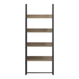 Bibliotecă cu rafturi Alfa, Stil Modern, Metal Negru și Lemn, Sonoma, 75x36x185 cm - SONOMA - BLACK