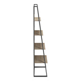 Bibliotecă cu rafturi Alfa, Stil Modern, Metal Negru și Lemn, Sonoma, 75x36x185 cm - SONOMA - BLACK
