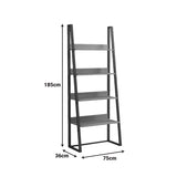 Bibliotecă cu rafturi Alfa, Stil Modern, Metal Negru și Lemn, Sonoma, 75x36x185 cm - SONOMA - BLACK