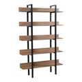 Bibliotecă cu rafturi Boderta, Lemn, Sonoma-Negru, 120x30x190 cm, imagine suplimentara