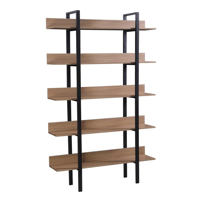 Bibliotecă cu rafturi Boderta, Lemn, Sonoma-Negru, 120x30x190 cm