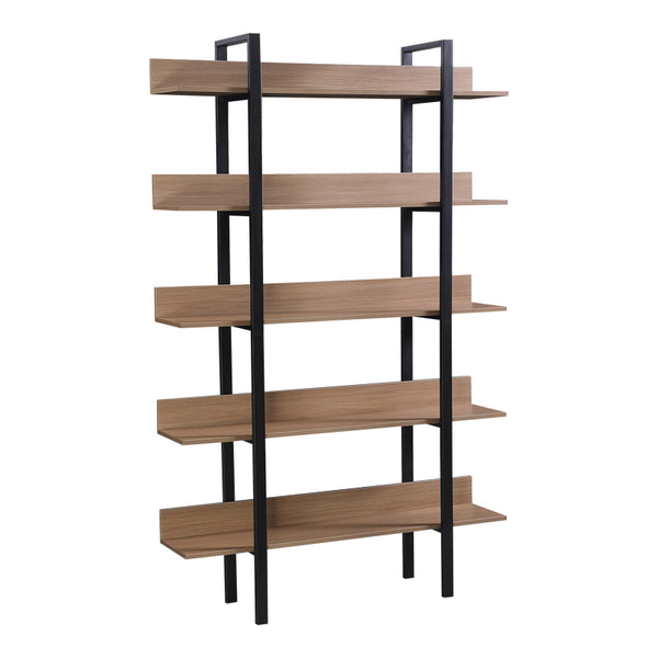 Bibliotecă cu rafturi Boderta, Lemn, Sonoma-Negru, 120x30x190 cm