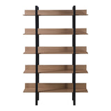 Bibliotecă cu rafturi Boderta, Lemn, Sonoma-Negru, 120x30x190 cm
