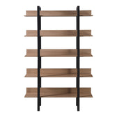 Bibliotecă cu rafturi Boderta, Lemn, Sonoma-Negru, 120x30x190 cm, detaliu produs