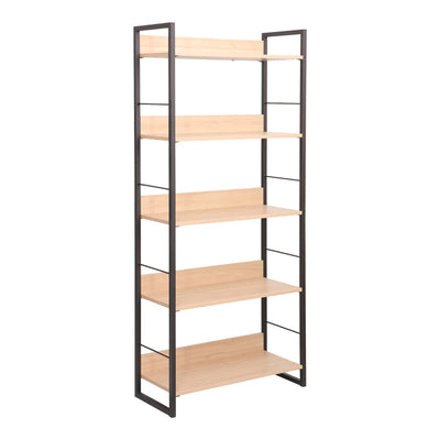 Biblioteca cu rafturi Dorfie, Lemn și metal, 70x30x159 cm