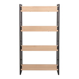 Biblioteca Dorfie, metal si PAL, 70x30x124 cm - Natur-Negru