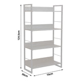 Biblioteca Dorfie, metal si PAL, 70x30x124 cm - Natur-Negru