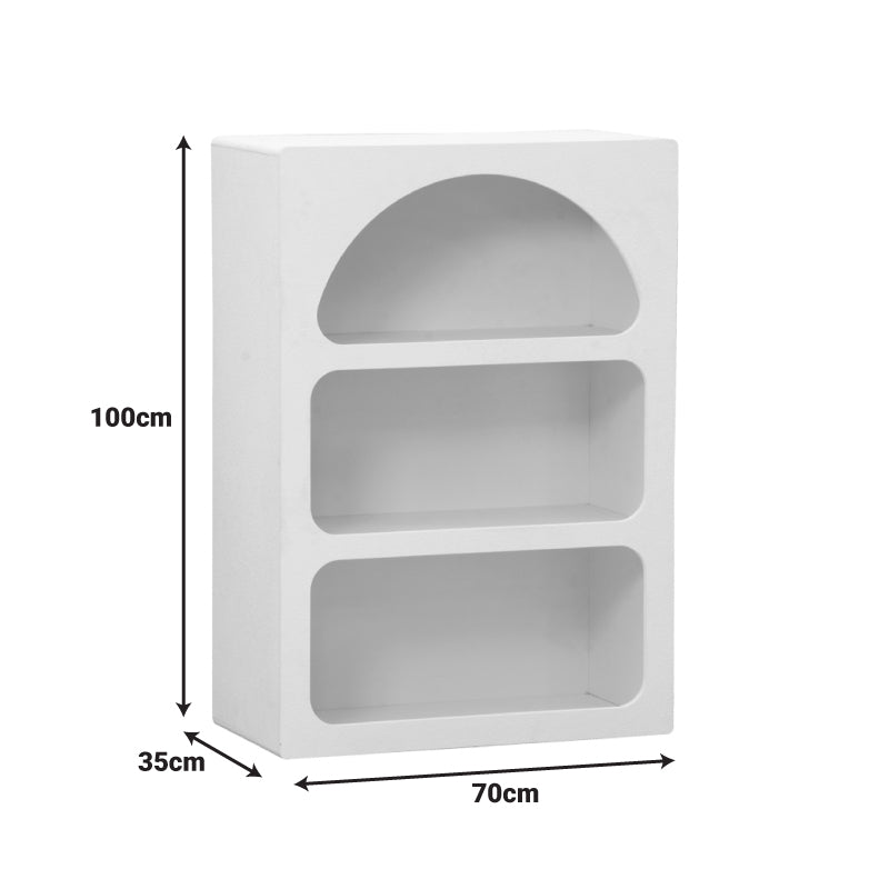 Bibliotecă cu rafturi Emersi, alb, 70x35x100 cm