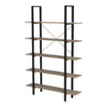 Bibliotecă cu rafturi Loftie, Stil Industrial, Metal Negru și Lemn, Sonoma, 126x28x165 cm, perspectiva suplimentara