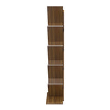 Bibliotecă cu rafturi Fyllo, Lemn, Alb, 50x25x141 cm - Nuc
