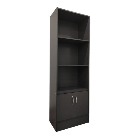 Biblioteca cu rafturi multiple Tekaro, Lemn, Antracit, 57x33x180 cm