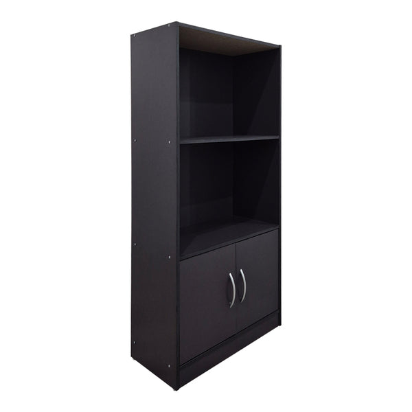 Bibliotecă cu rafturi multiple Tekaro, Modernă, Lemn, Alb - Antracit, 60x30x120 cm