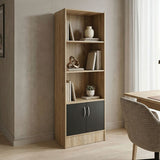 Biblioteca cu rafturi Tekaro, Lemn, Sonoma, 57x33x180 cm - Sonoma-Antracit