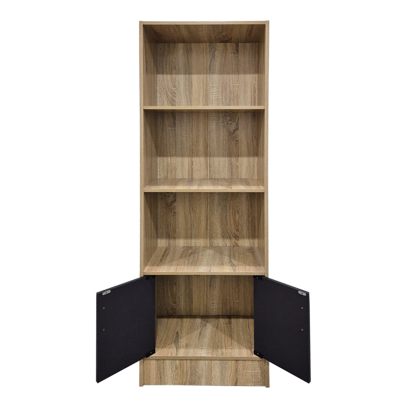 Biblioteca cu rafturi Tekaro, Lemn, Sonoma, 57x33x180 cm - Sonoma-Antracit