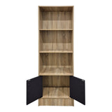 Biblioteca cu rafturi Tekaro, Lemn, Sonoma, 57x33x180 cm - Sonoma-Antracit