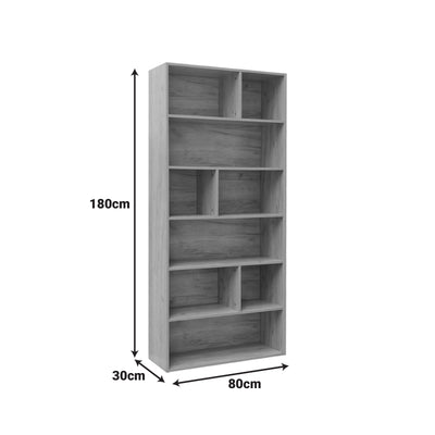 Biblioteca cu sertare Evergin, Stejar, 80x30x180 cm, detaliu produs