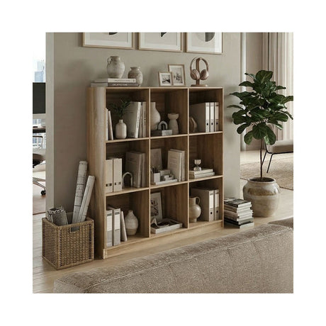 Bibliotecă modernă Gridea , stil minimalist, alb, MDF, 120x30x121 cm