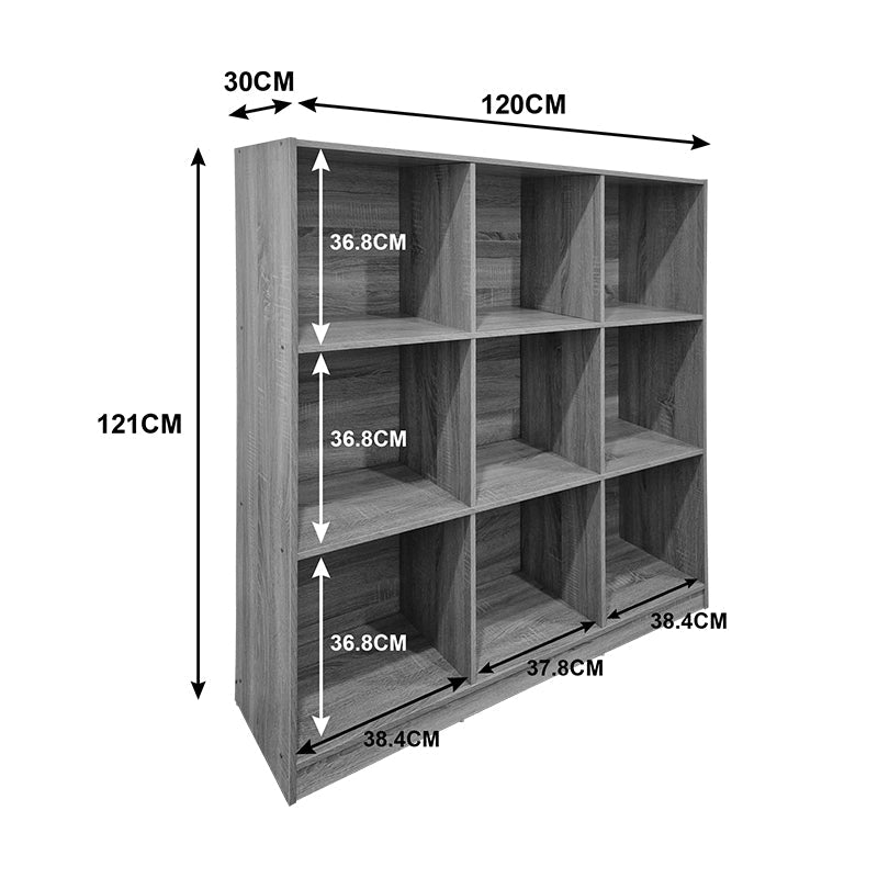 Bibliotecă modernă Gridea , stil minimalist, alb, MDF, 120x30x121 cm - SONOMA