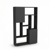 Biblioteca De Wills 2 Usi cu 6 Rafturi, Gri - Stejar, 90x141x24 cm - Gri