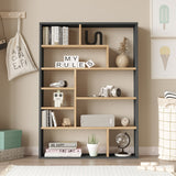 Biblioteca Decora, Natural-antracit, 90x22x124 cm - Natur