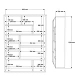 Biblioteca Decora, 90x22x124 cm - Stejar-Alb