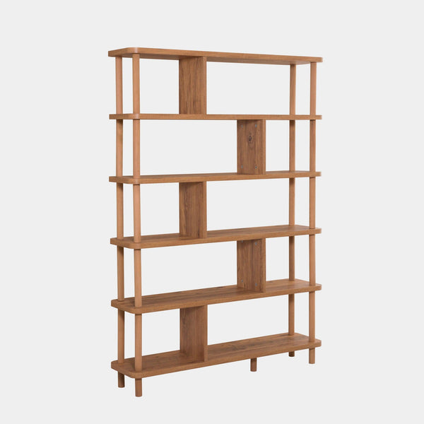 Biblioteca Dora Meta, 6 Rafturi, Stejar, 120x169x28 cm