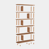 Biblioteca Dora Meta, 6 Rafturi, Stejar, 120 x 169 x 28 cm