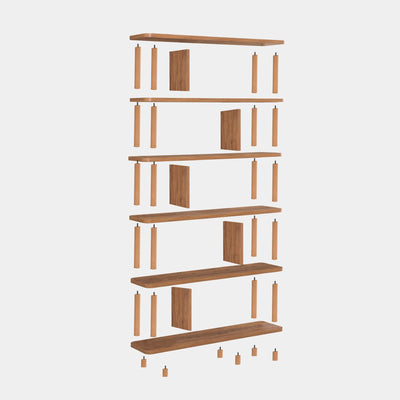 Biblioteca Dora Meta, 6 Rafturi, Stejar, 120 x 169 x 28 cm