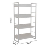 Biblioteca Dorfie, metal si PAL, 70x30x124 cm - Natur-Alb