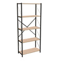 Biblioteca Draizy stejar-metal negru 60x30x150 cm