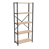 Biblioteca Draizy stejar-metal negru 60x30x150 cm