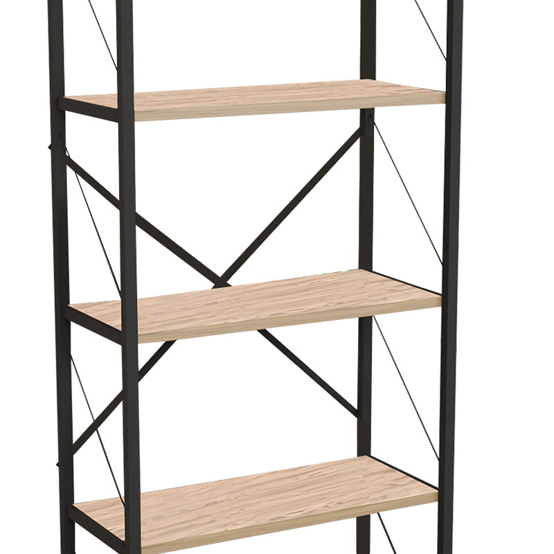 Biblioteca Draizy stejar-metal, negru, 60x30x150 cm