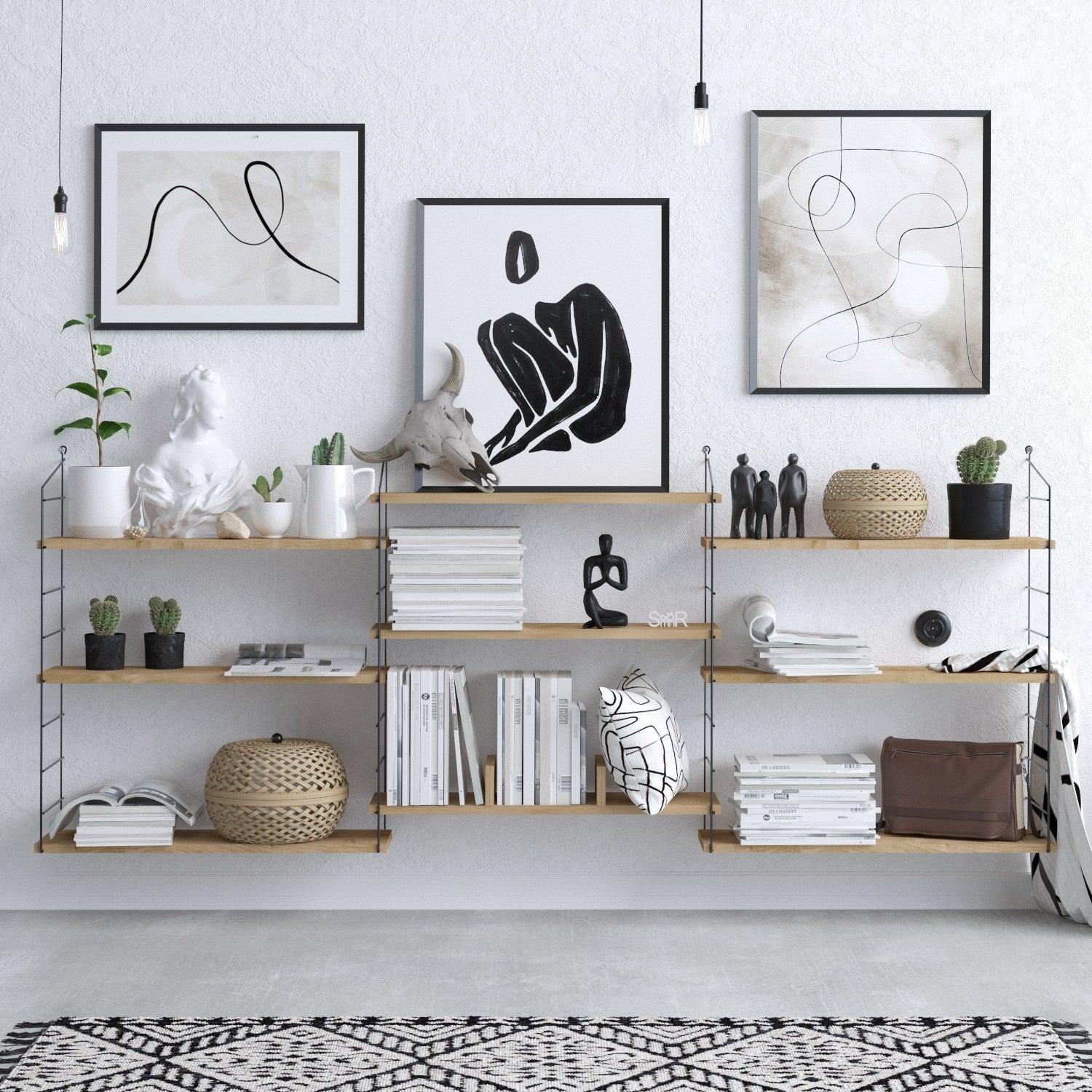 洋楽 BOOKIE Bibliotecă de perete XL Iacopo (321,6 x 236,4 cm), Stejar Rustic
