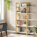 Biblioteca Esthon finisaj marmura Alb cu metal, auriu, 120x28x180 cm, imagine suplimentara
