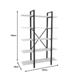 Biblioteca Esthon finisaj marmura Alb cu metal, auriu, 120x28x180 cm