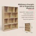 Biblioteca Evergin, Stejar, 100x30x135 cm, detaliu produs
