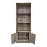 Biblioteca moderna Tekaro, Lemn, Alb, 60x29x166 cm - Stejar