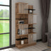 Biblioteca Gassim, Antracit-Sonoma-Alb, 80x24.6x160 cm Pakoworld, imagine principala produs, Biblioteca, culoare Antracit-Sonoma-Alb, dimensiuni 80 24.6 160 cm