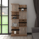 Biblioteca Gassim, Antracit-Sonoma-Alb, 80x25x160 cm